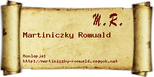 Martiniczky Romuald névjegykártya